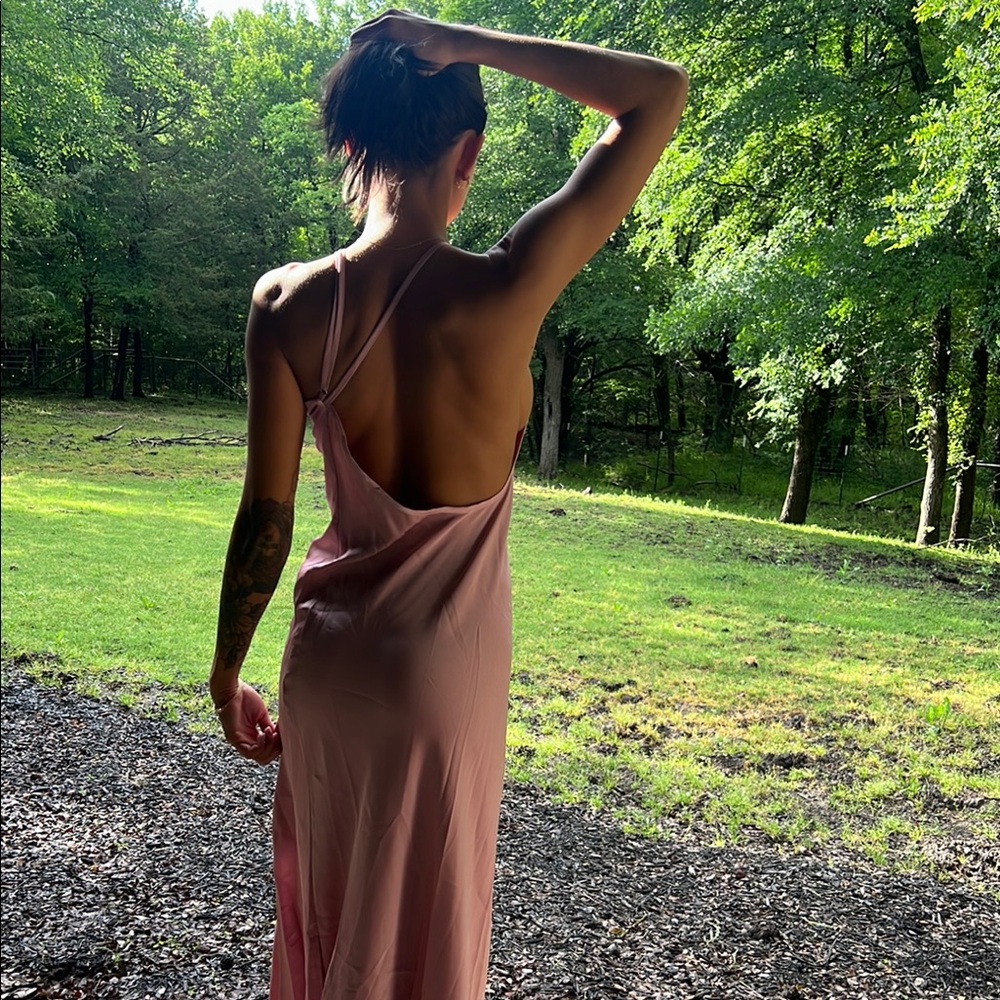 Elegant Pink Backless Dress